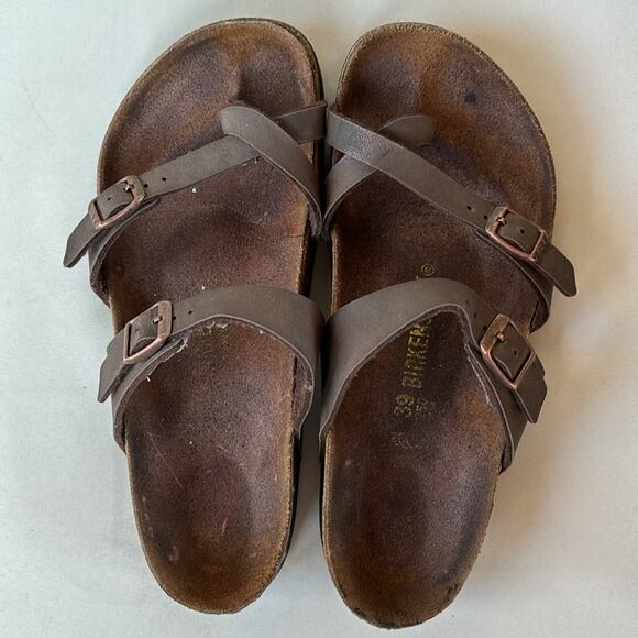 Birkenstock Mayari Brown Leather Sandals Size 39 US W8 - Picture 7 of 8
